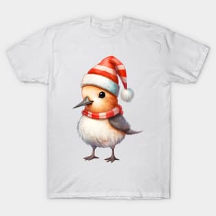 American Avocet in Santa Hat T-Shirt